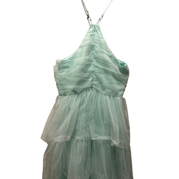 Likely Tulle Halter Midi Dress With Tiered Ruffle Layers & Ruched Womens Size 6 - Picture 6 of 9